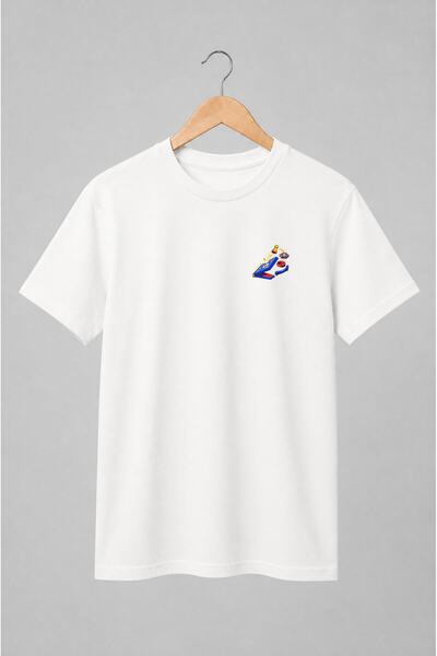 Generic Brand Tricou unisex cu Pinball de masă retro cu piese colorate