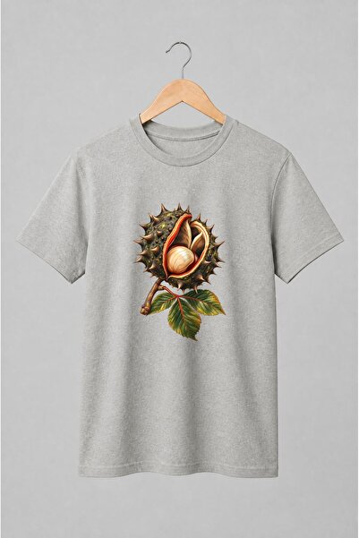 Generic Brand Tricou unisex cu Castan spinos cu frunze ilustrație botanică