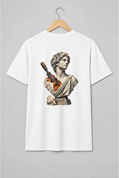 Generic Brand Tricou unisex cu Bust greco-roman cu sabie în stil dark academia