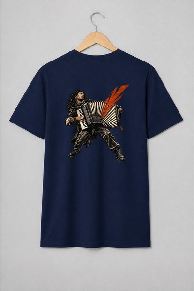 Generic Brand Tricou unisex cu Acordeonist punk