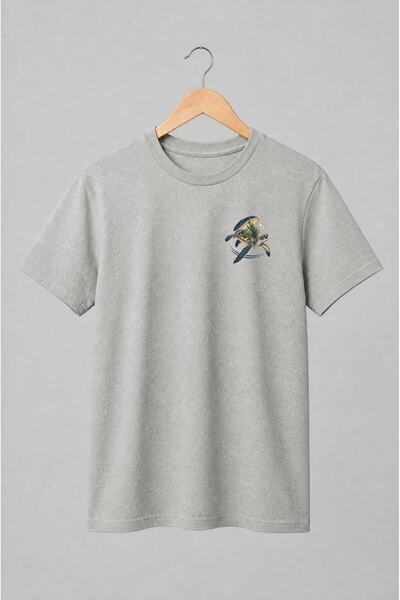 Generic Brand Tricou unisex cu Broască țestoasă marină vintage