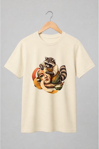 Generic Brand Tricou unisex cu Raton artizan cu mască pictată în atelier