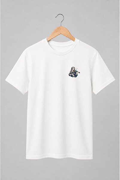 Generic Brand Tricou unisex cu Violonistă cu vioară în stil vintage