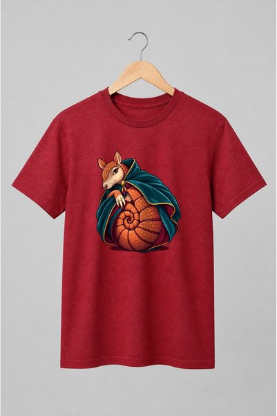 Generic Brand Tricou unisex cu Armadillo cu mantie în stil fantasy