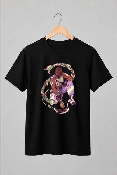 Generic Brand Tricou unisex cu Femeie fantasy înconjurată de frunze