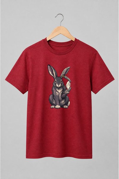 Generic Brand Tricou unisex cu Iepure fantastic cu cristal în stil medieval