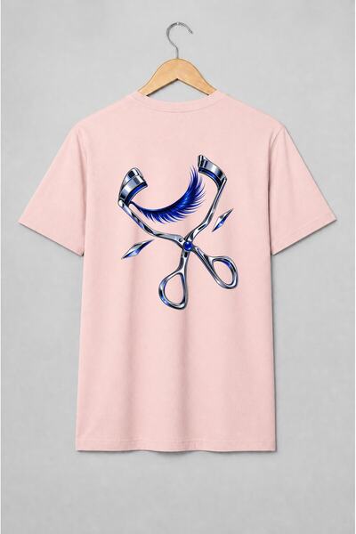 Generic Brand Tricou unisex cu Foarfecă de coafor și geană albastră beauty