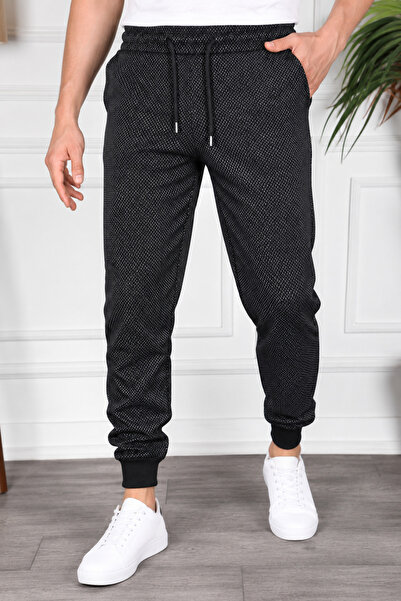 SURMARİ Unisex Rain Pattern Regular Fit Ribbed Leg Black, Gray, Navy Blue, Co...
