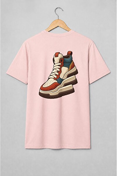 Generic Brand Tricou unisex cu Sneakeri suprapuși streetwear