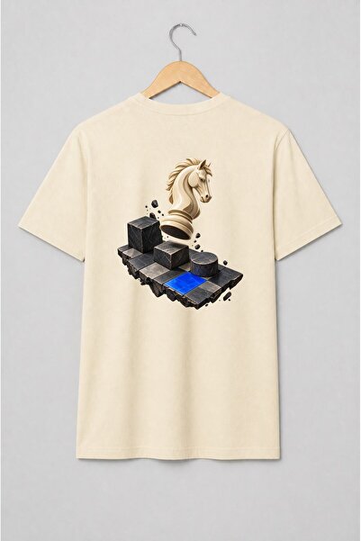 Generic Brand Tricou unisex cu Cal de șah 3D pentru pasionații de strategie