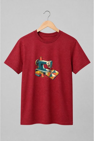 Generic Brand Tricou unisex cu Mașină de cusut vintage