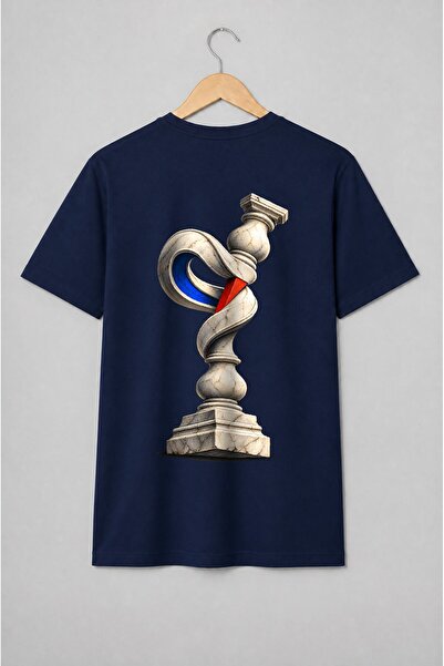 Generic Brand Tricou unisex cu Coloană clasică răsucită în stil suprarealist