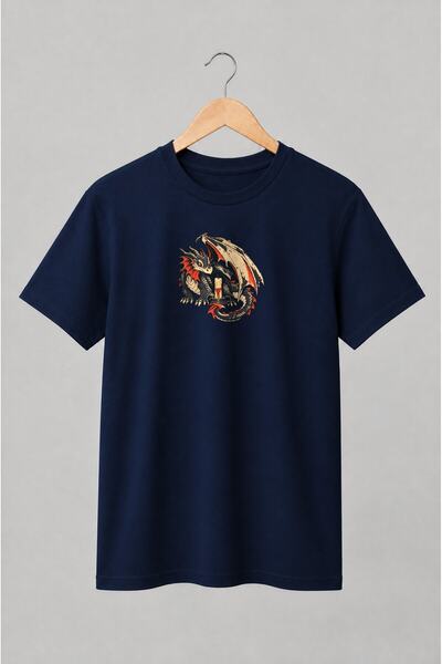 Generic Brand Tricou unisex cu Dragon medieval cu lumânare