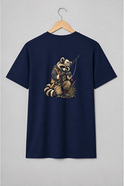 Generic Brand Tricou unisex cu Raton pescar la pescuit stil outdoor
