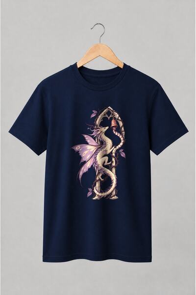 Generic Brand Tricou unisex cu Dragon feeric cu aripi mov