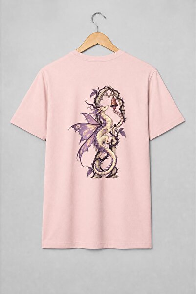 Generic Brand Tricou unisex cu Dragon gotic cu aripi mov