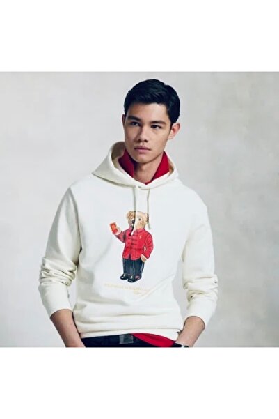 Ralph Lauren Blue Ay Yeni Yılı Polo Ayı Polar Kapüşonlu Sweatshirt