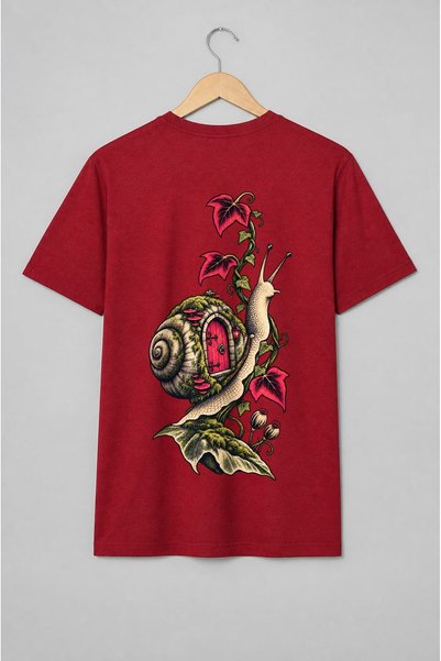 Generic Brand Tricou unisex cu Melc cu căsuță în cochilie fantasy