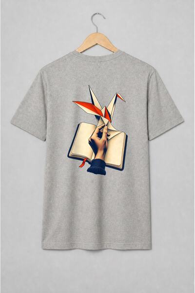 Generic Brand Tricou unisex cu Cocor origami și jurnal deschis pentru journaling