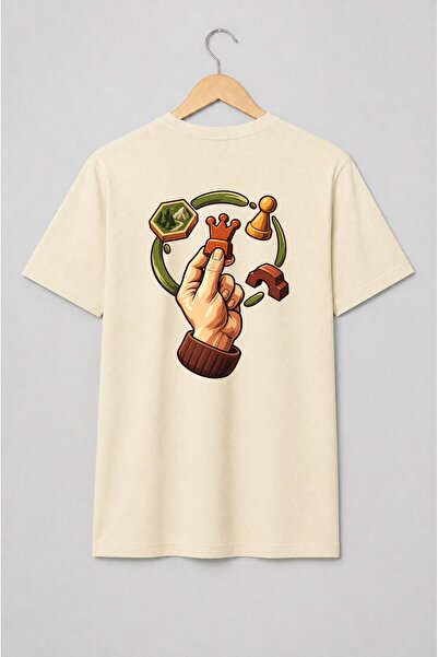 Generic Brand Tricou unisex cu Mână cu piese de joc de masă pentru seri de st...