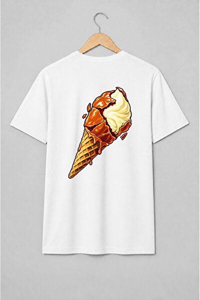 Generic Brand Tricou unisex cu Cornet de înghețată pop-art