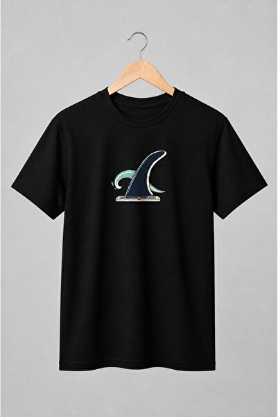 Generic Brand Tricou unisex cu Val oceanic de surf stil retro