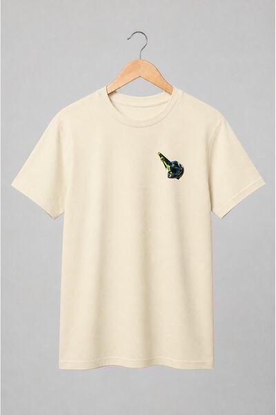 Generic Brand Tricou unisex cu Cască moto în stil poster vintage
