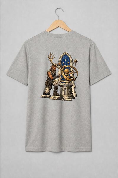Generic Brand Tricou unisex cu Elf cu coarne și sferă armilară fantasy medieval
