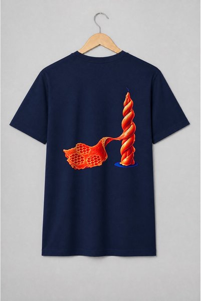 Generic Brand Tricou unisex cu Lumânare spiralată cu ceară topită artizanală