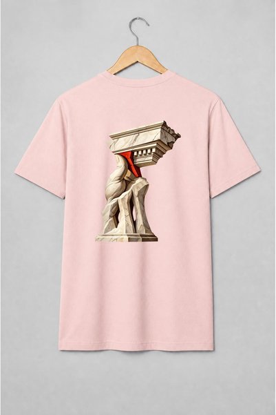 Generic Brand Tricou unisex cu Cariatidă cu capitel arhitectural în stil clasic