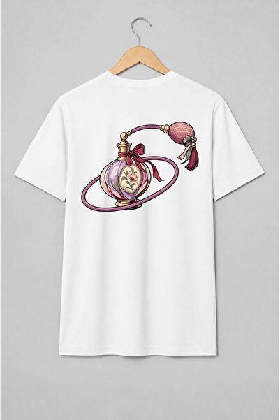 Generic Brand Tricou unisex cu Atomizor de parfum vintage cu floare romantică