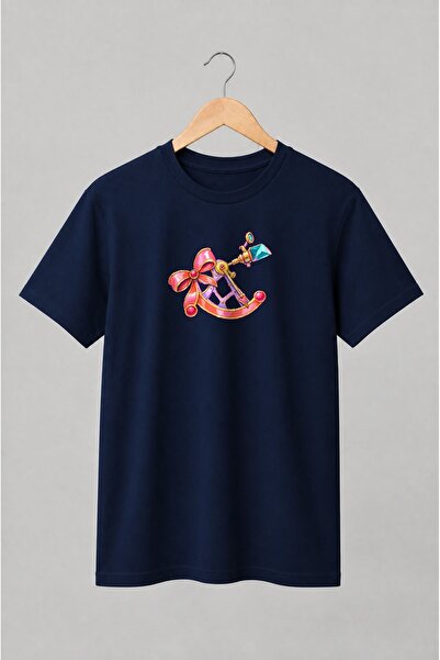 Generic Brand Tricou unisex cu Ancoră marină cu fundă și cristal turcoaz