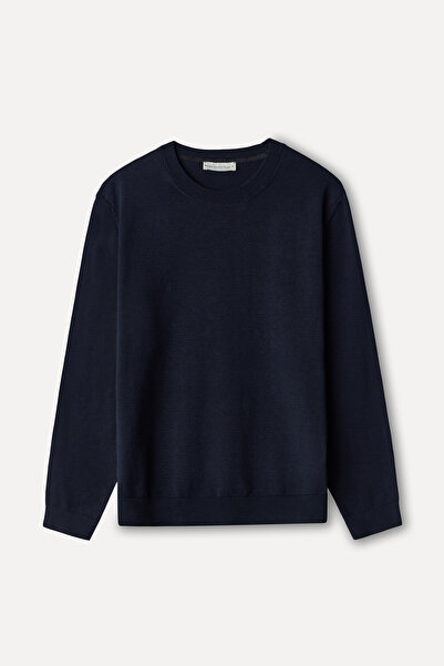 Mudo Men's Navy Blue Crew Neck Knitwear Sweater