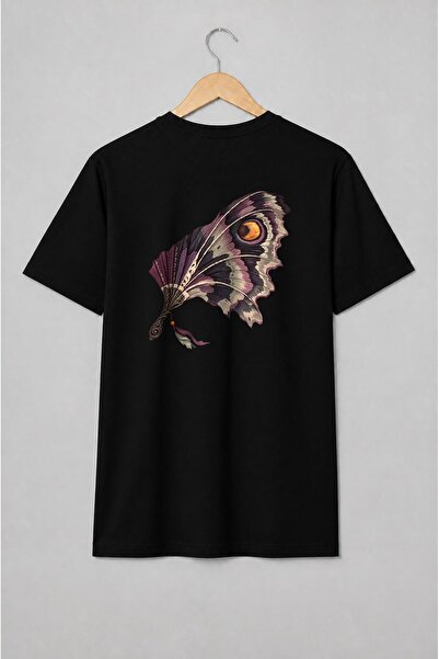 Generic Brand Tricou unisex cu Evantai gotic în formă de aripă de fluture