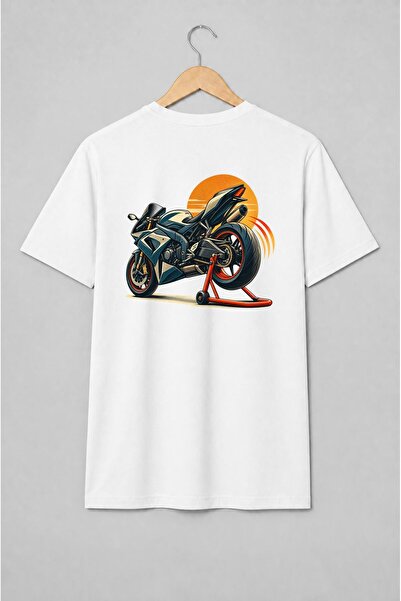 Generic Brand Tricou unisex cu Motocicletă sport retro