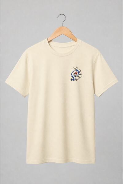 Generic Brand Tricou unisex cu Frunze de acant cu volute în stil baroc