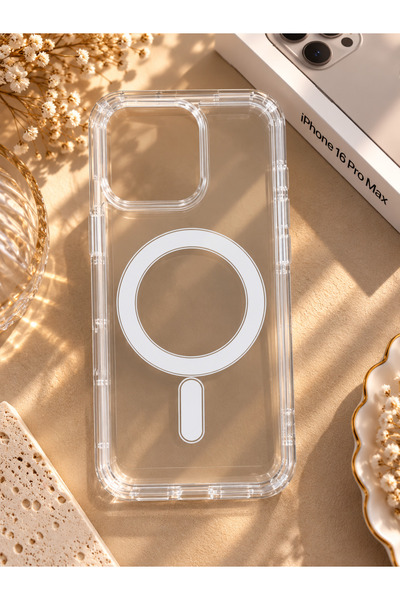 iPhone 16 Pro Max Şeffaf Kılıf MagSafe Uyumlu