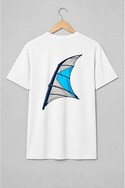 Generic Brand Tricou unisex cu Pânză de windsurf design nautic