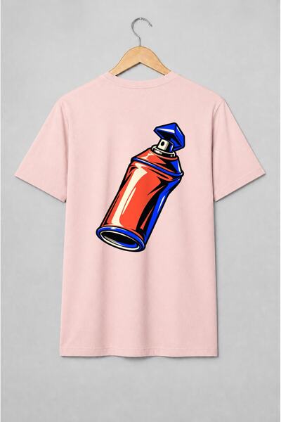Generic Brand Tricou unisex cu Tub de vopsea spray graffiti