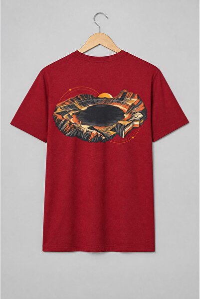 Generic Brand Tricou unisex cu Crater cosmic cu orbite în stil vintage