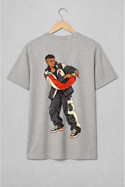 Generic Brand Tricou unisex cu Femeie în ținută streetwear