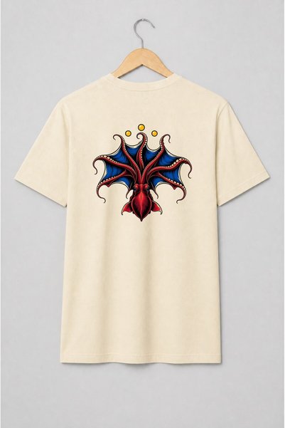 Generic Brand Tricou unisex cu Caracatiță marină în stil vintage