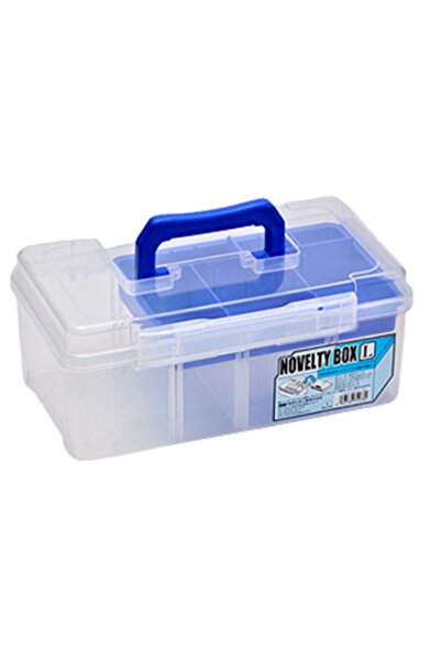 Novelty Box L Şeffaf Malzeme Kutusu (Mavi Detay)