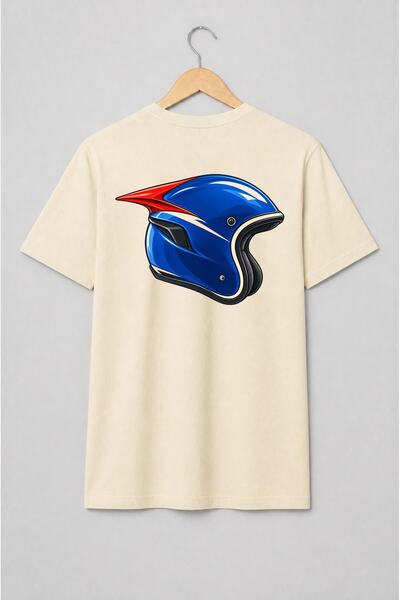 Generic Brand Tricou unisex cu Cască moto motocross stil racing