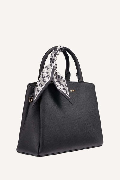 Dkny PAIGE MEDIUM SATCHEL W/-BGD - BLK/GOLD-N/S