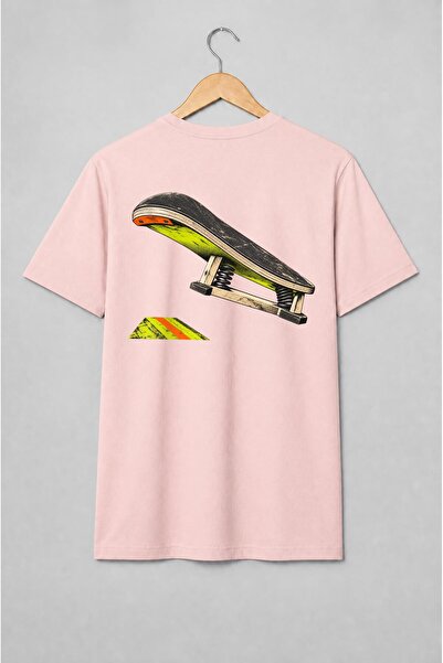 Generic Brand Tricou unisex cu Skateboard vintage