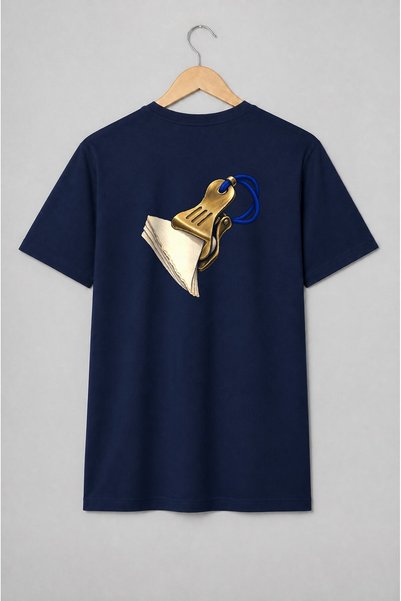 Generic Brand Tricou unisex cu Semn de carte auriu cu șnur albastru pentru ci...