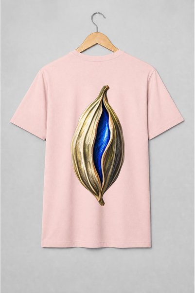 Generic Brand Tricou unisex cu Păstaie botanică albastră – ilustrație gastron...