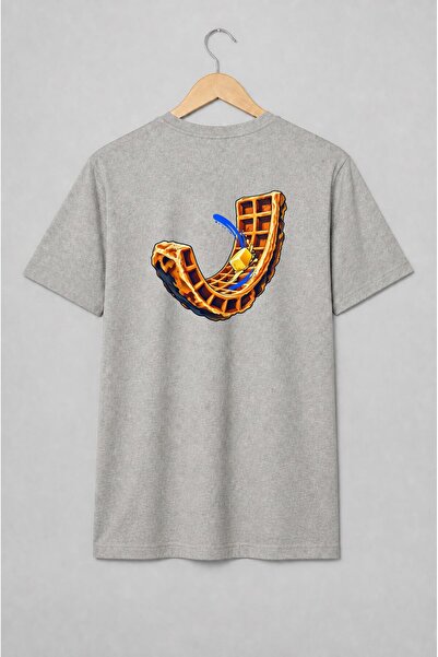 Generic Brand Tricou unisex cu Waffle cu unt topit în stil pop art