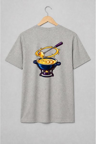 Generic Brand Tricou unisex cu Fondue cu brânză topită stil pop art